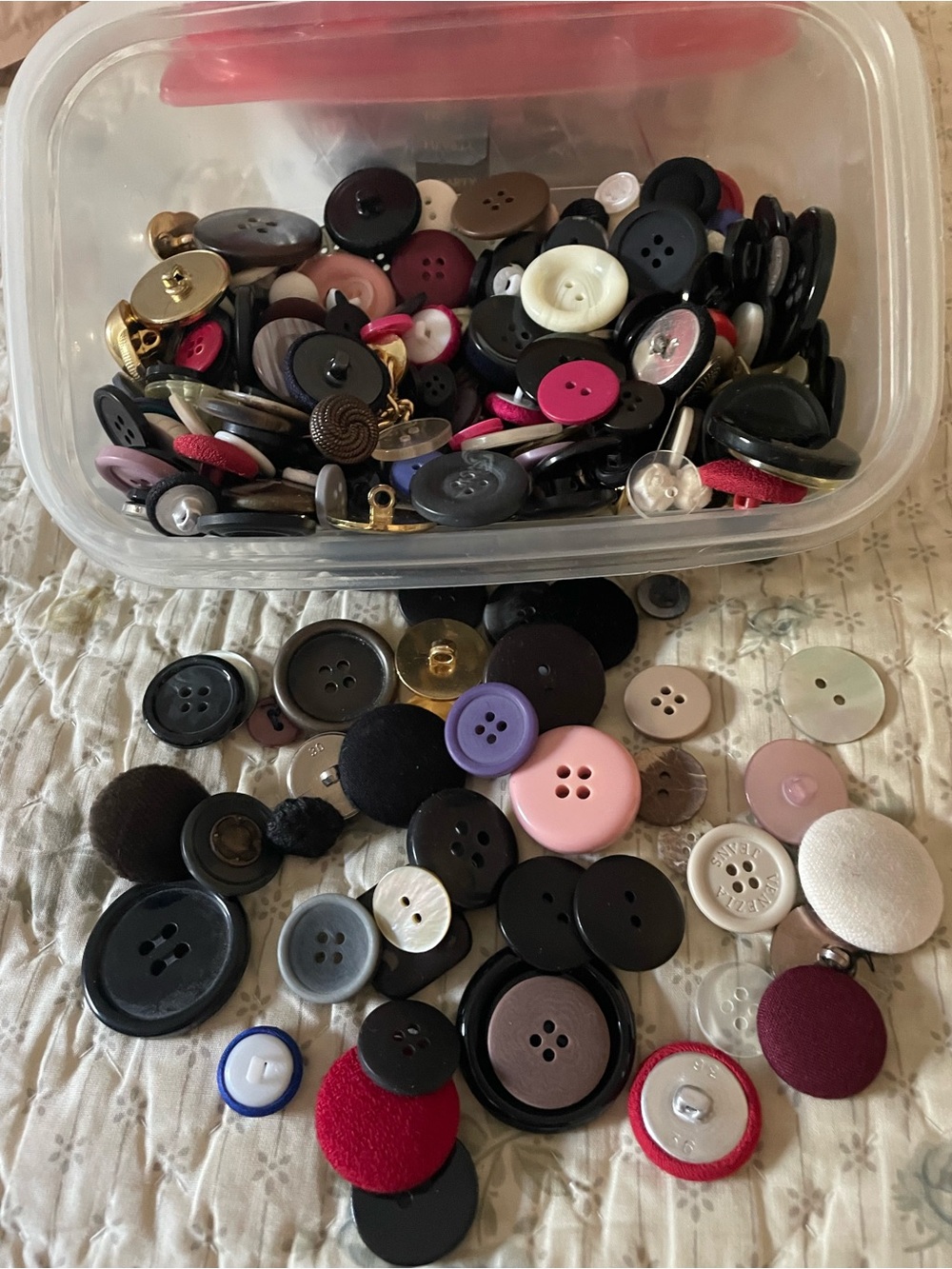 Assorted Sewing or Craft Buttons- Multicolor, almost a pound of buttons
